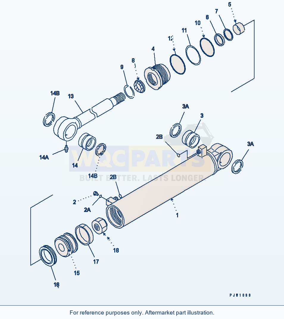 Komatsu WA470-5 Steering Cylinder parts diagram