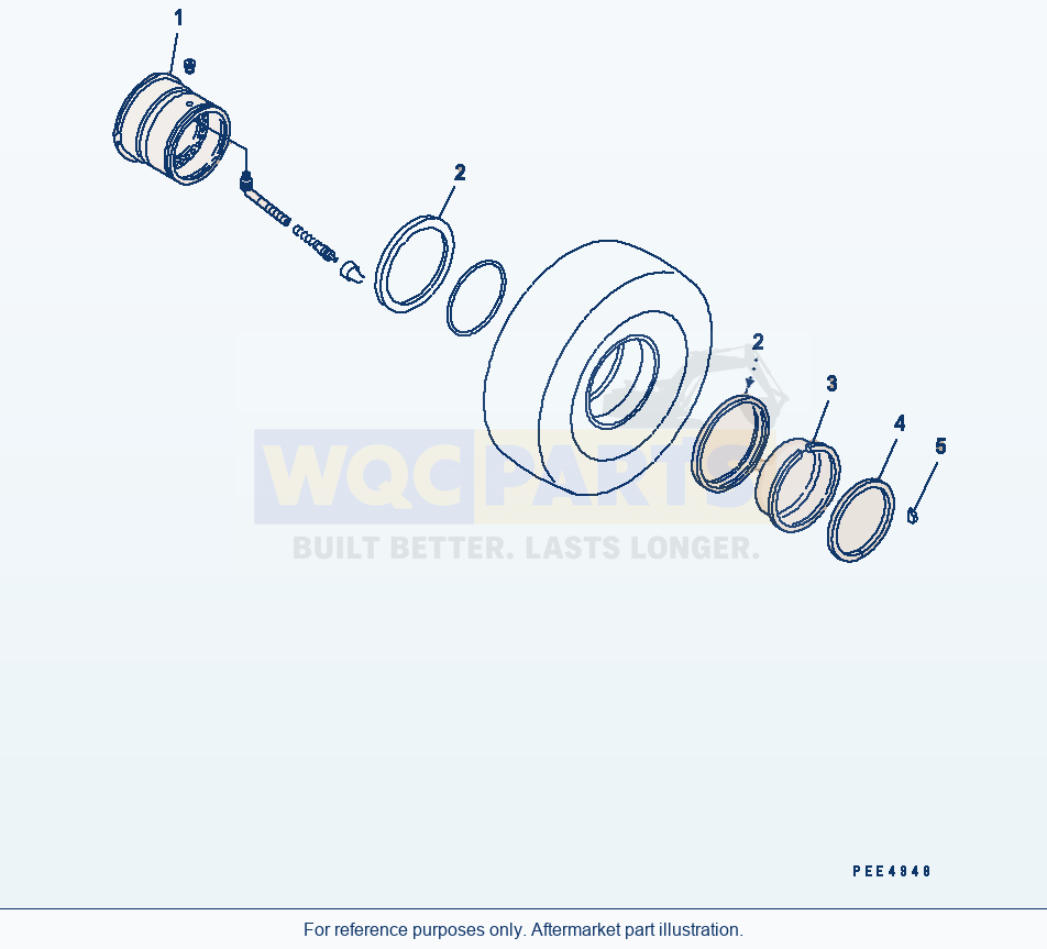 Komatsu WA470-5 Rim (26.5-25 With Tube Tire)(#81086-) parts diagram