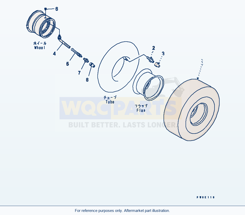 Komatsu WA470-5 Tire (23.5-25 20Pr L5 With Tube Tire) parts diagram