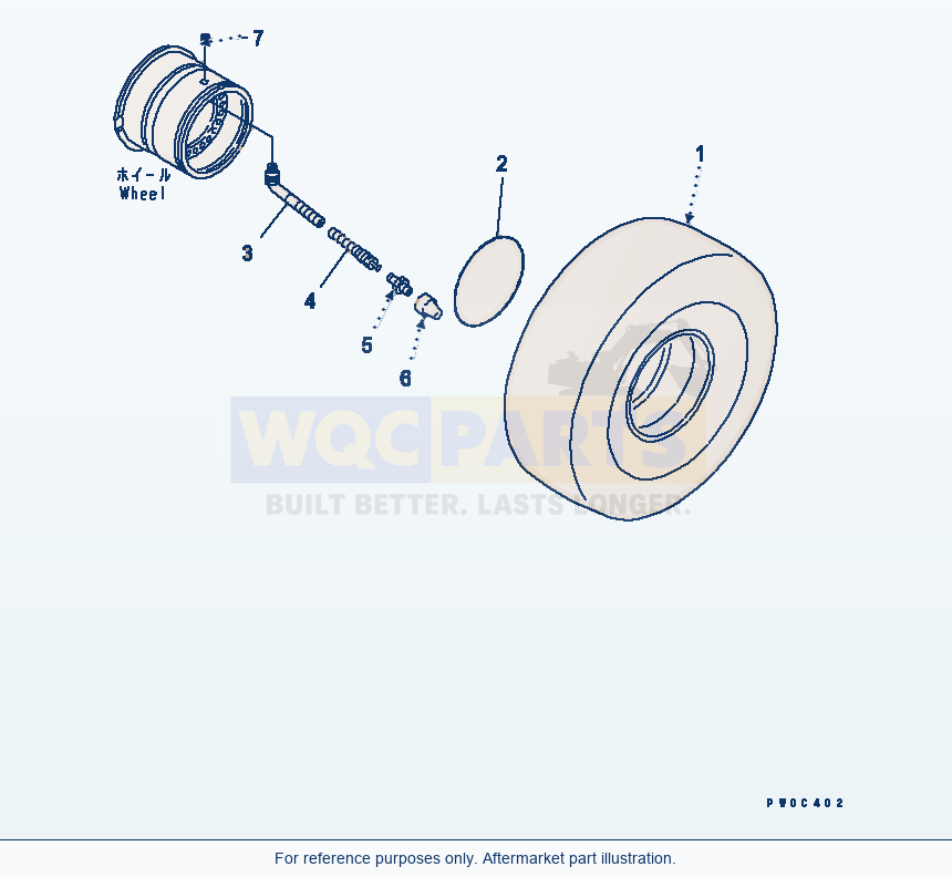 Komatsu WA470-5 Tire (26.5-25 24Pr L3 Tubeless Tire) parts diagram