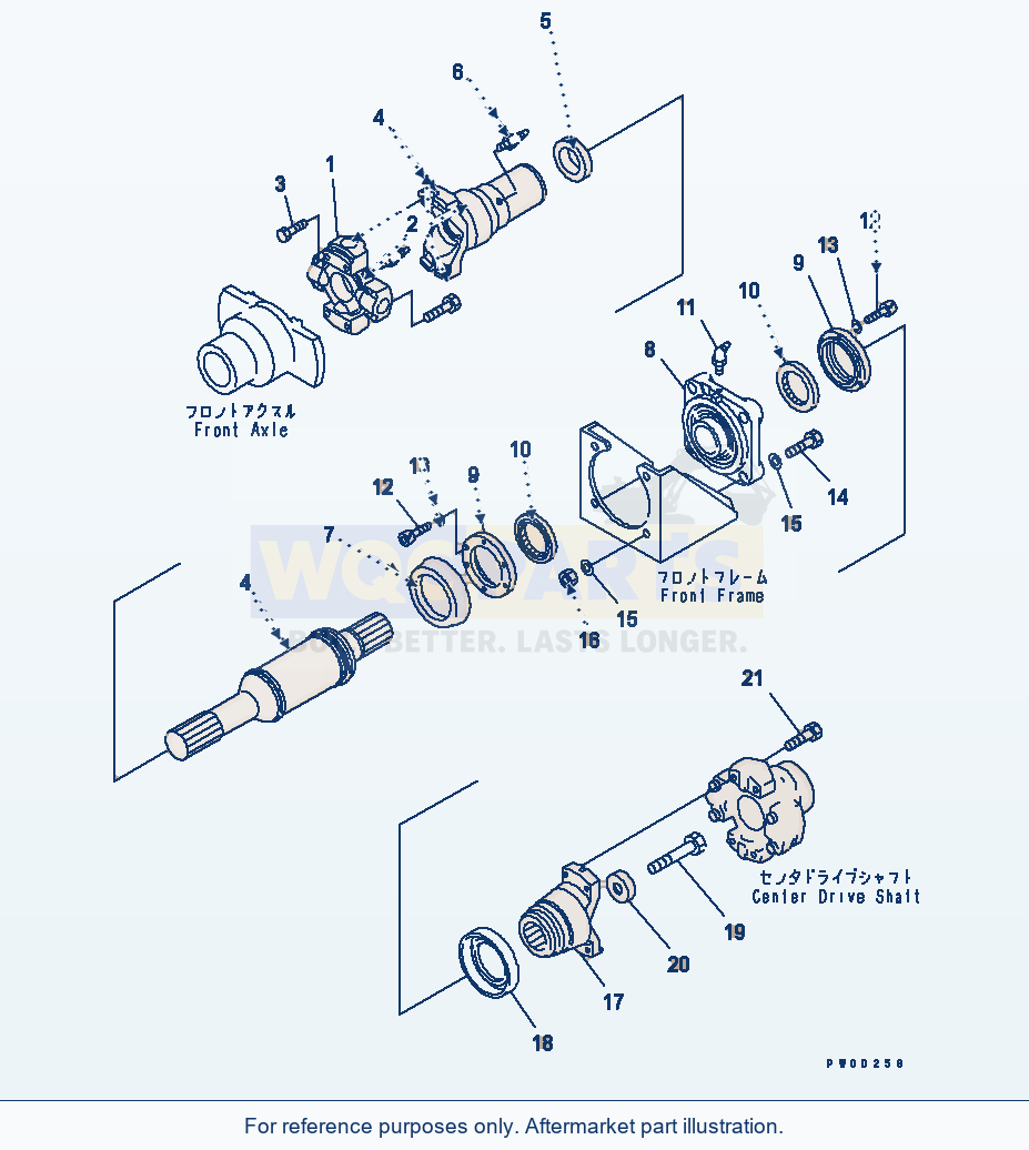 Komatsu WA470-5 Drive Shaft (Front) Serial 70001-UP parts diagram