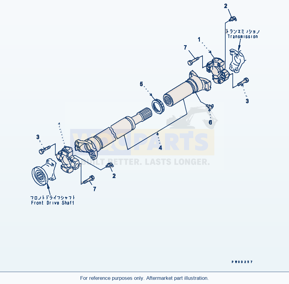 Komatsu WA470-5 Drive Shaft parts diagram