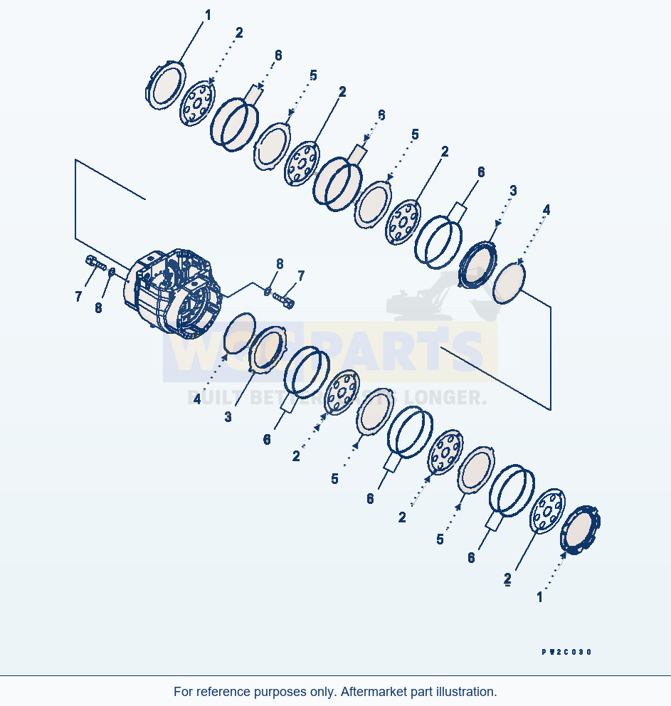 Komatsu WA470-5 Front Axle (Brake) Serial 70001-UP parts diagram