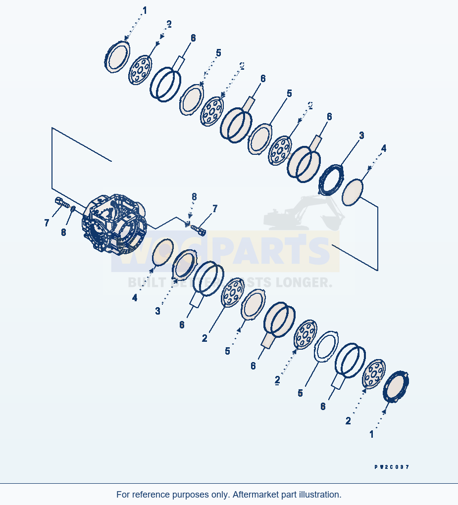 Komatsu WA470-5 Rear Axle (Brake) Serial 70001-UP parts diagram
