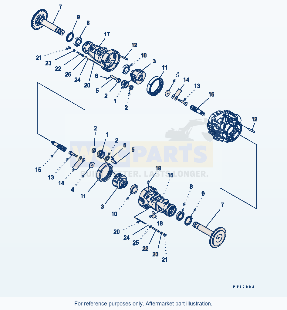Komatsu WA470-5 Rear Axle (Final Drive) Serial 70001-UP parts diagram