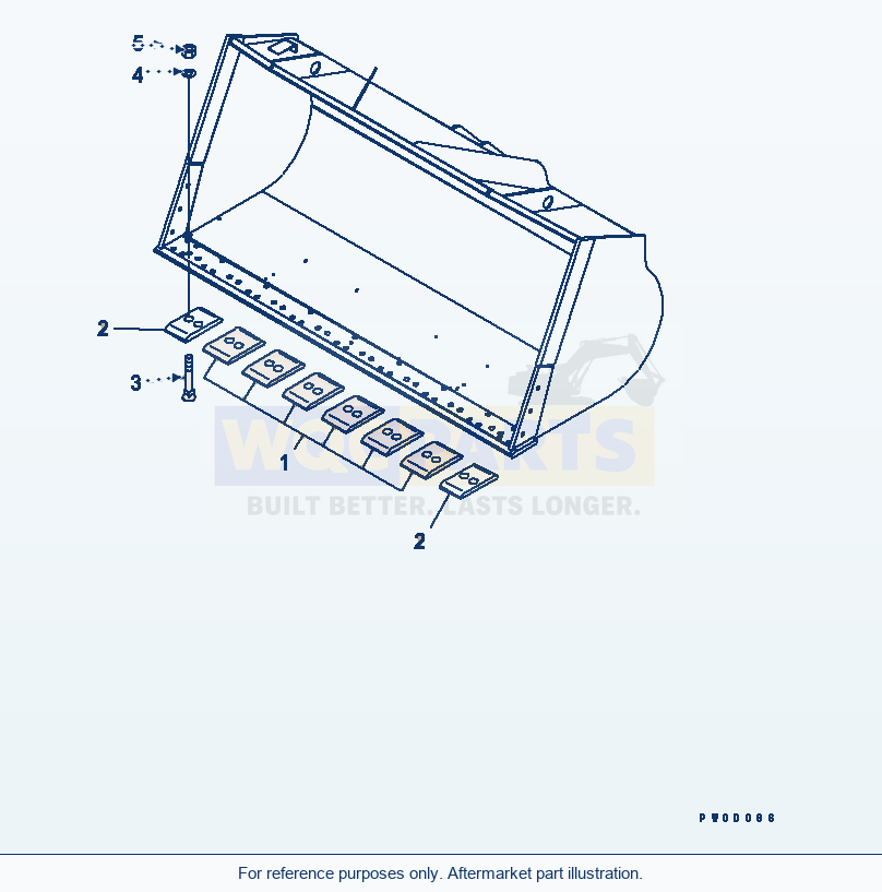 Komatsu WA470-5 Bolt On Cutting Edge (For Segument) parts diagram