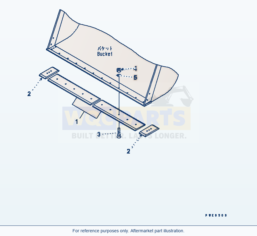 Komatsu WA470-5 Bolt On Cutting Edge (For Wear-Resistant) parts diagram