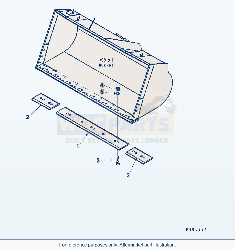Komatsu WA470-5 Bolt On Cutting Edge Serial 70001-UP parts diagram