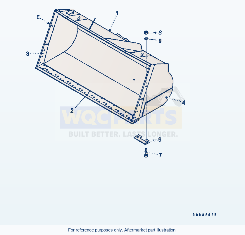 Komatsu WA470-5 Bucket 3.4m³ (With B.O.C., 3.6m³) parts diagram
