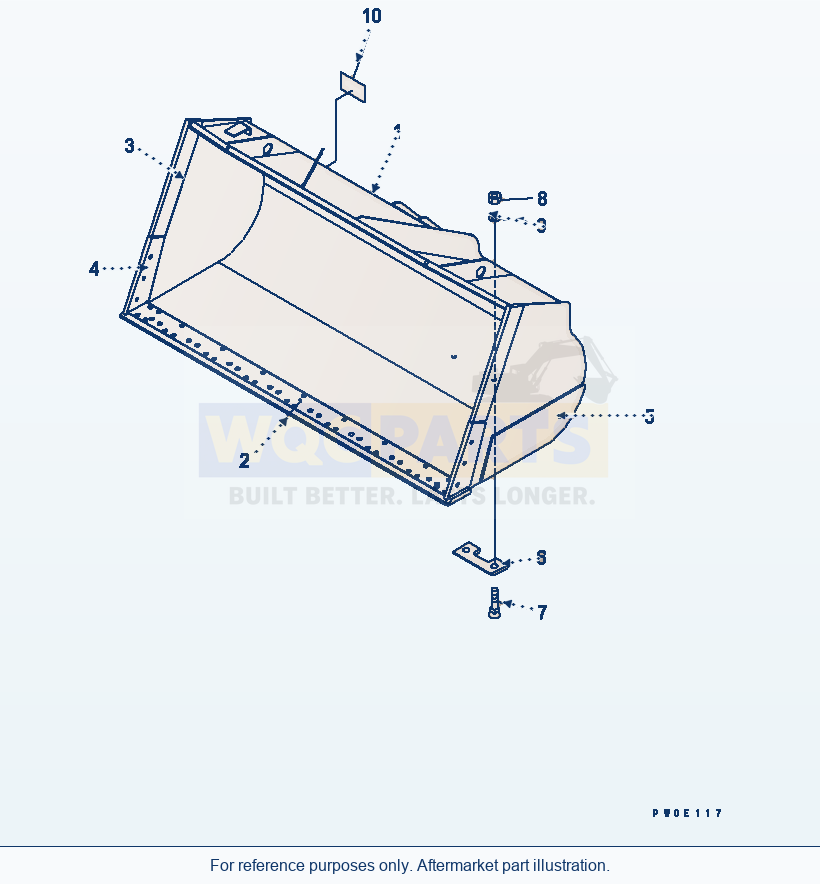 Komatsu WA470-5 Bucket 3.6m³ (With B.O.C., 3.8m³) parts diagram