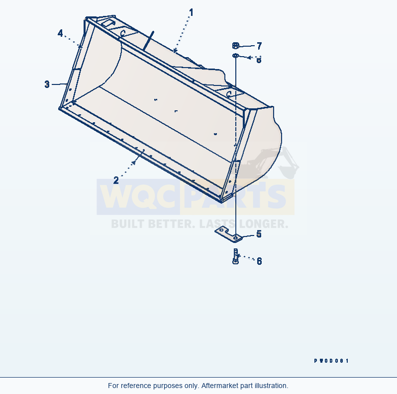 Komatsu WA470-5 Bucket 3.8m³ (With B.O.C., 4.0m³) parts diagram