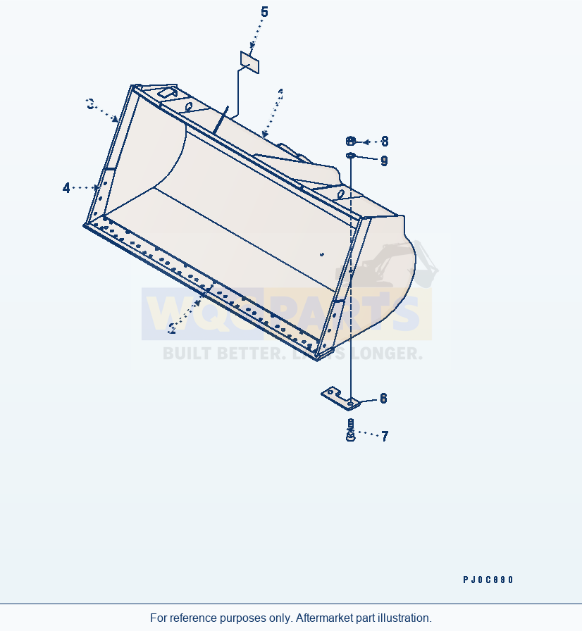 Komatsu WA470-5 Bucket 3.9m³ (With B.O.C., 4.2m³) parts diagram