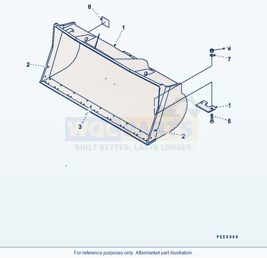 Komatsu WA470-5 Bucket 4.9m³ (Loose Material) (Tooth Less) parts diagram