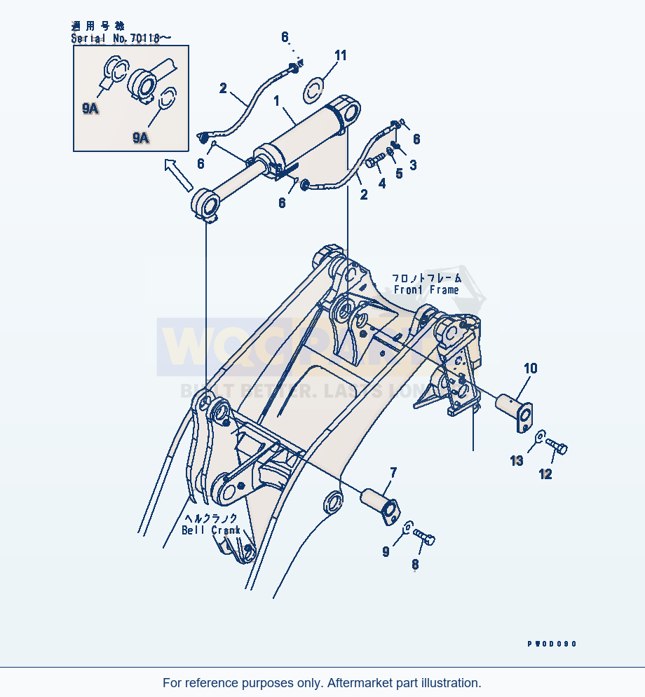 Komatsu WA470-5 Bucket Cylinder (For Hi-Lift) parts diagram