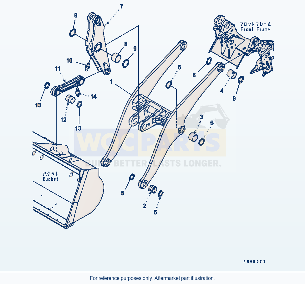 Komatsu WA470-5 Lift Arm And Bell Crank (For High Lift Arm) parts diagram