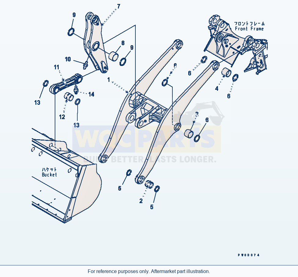 Komatsu WA470-5 Lift Arm And Bellcrank (For Load Meter) parts diagram
