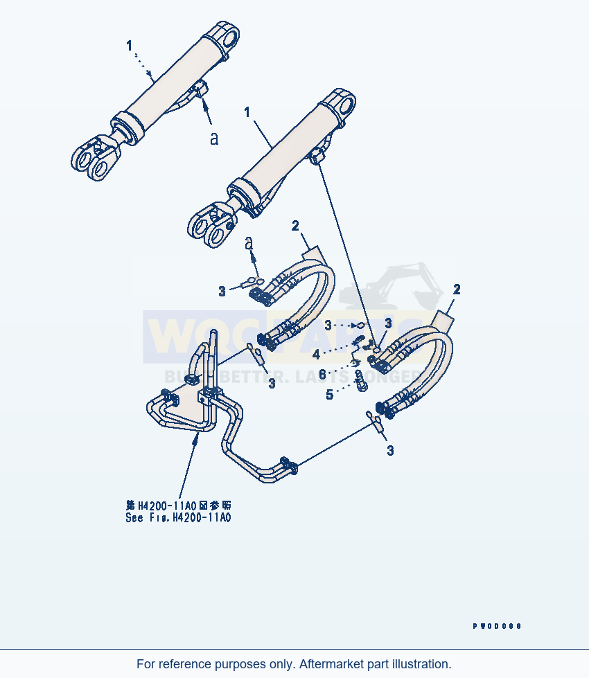 Komatsu WA470-5 Lift Cylinder Serial 70001-UP parts diagram