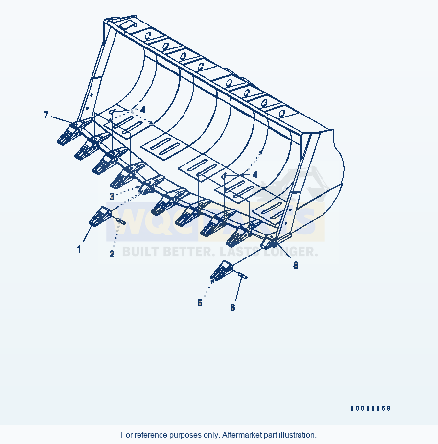 Komatsu WA470-5 Tip Tooth (Wide Tip) parts diagram