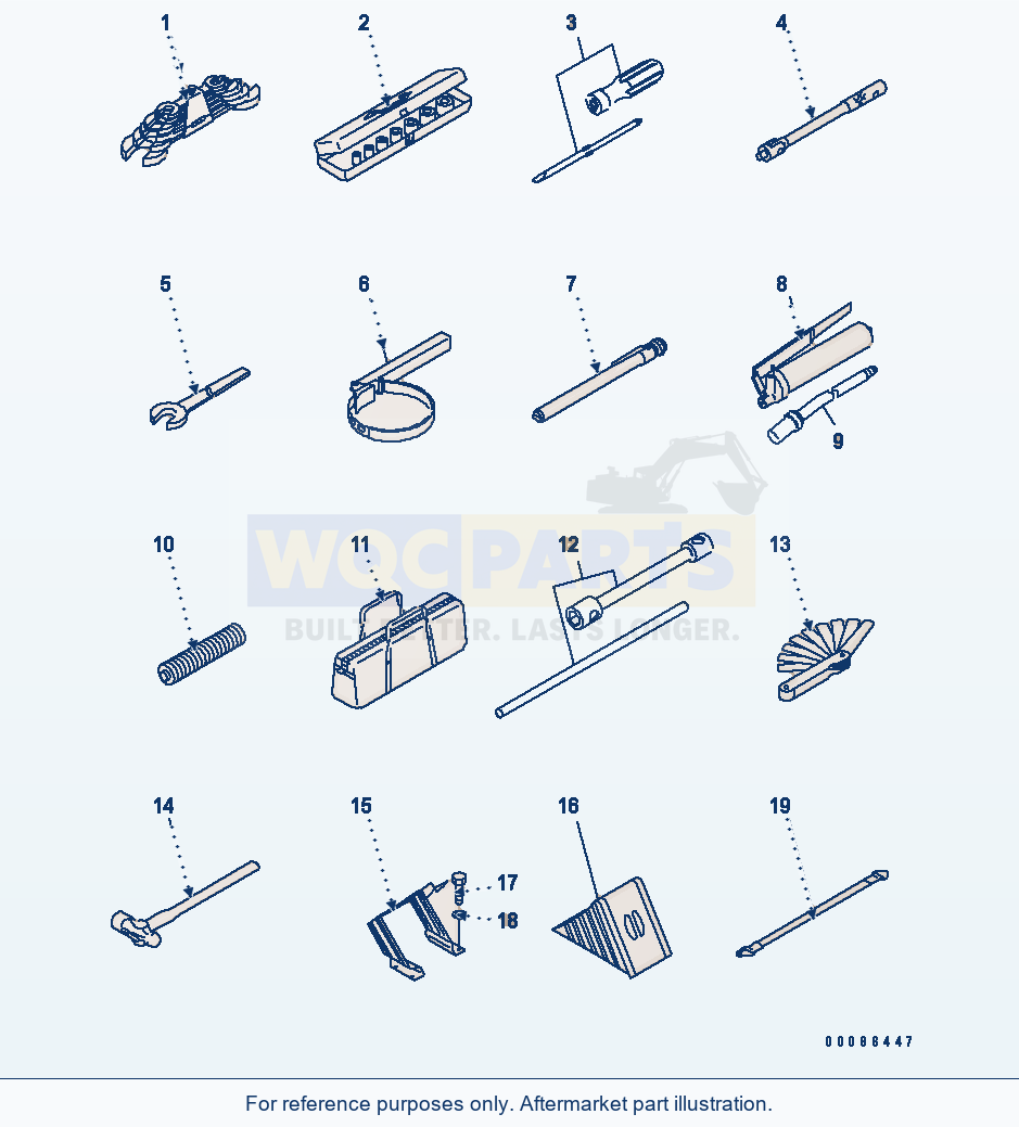 Komatsu WA470-6 Tool (Tool Kit And Wheel Stopper)(#85001-) parts diagram