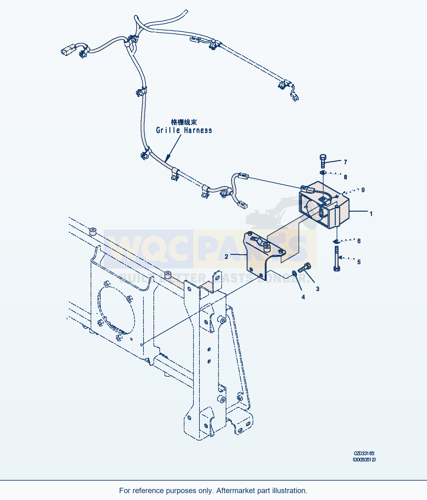 Komatsu WA470-6 Radiator (Backup Alarm) (|C00021) parts diagram