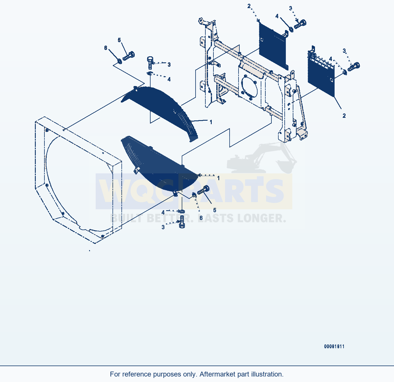 Komatsu WA470-6 Radiator (Fan Guard) (|C00020) parts diagram