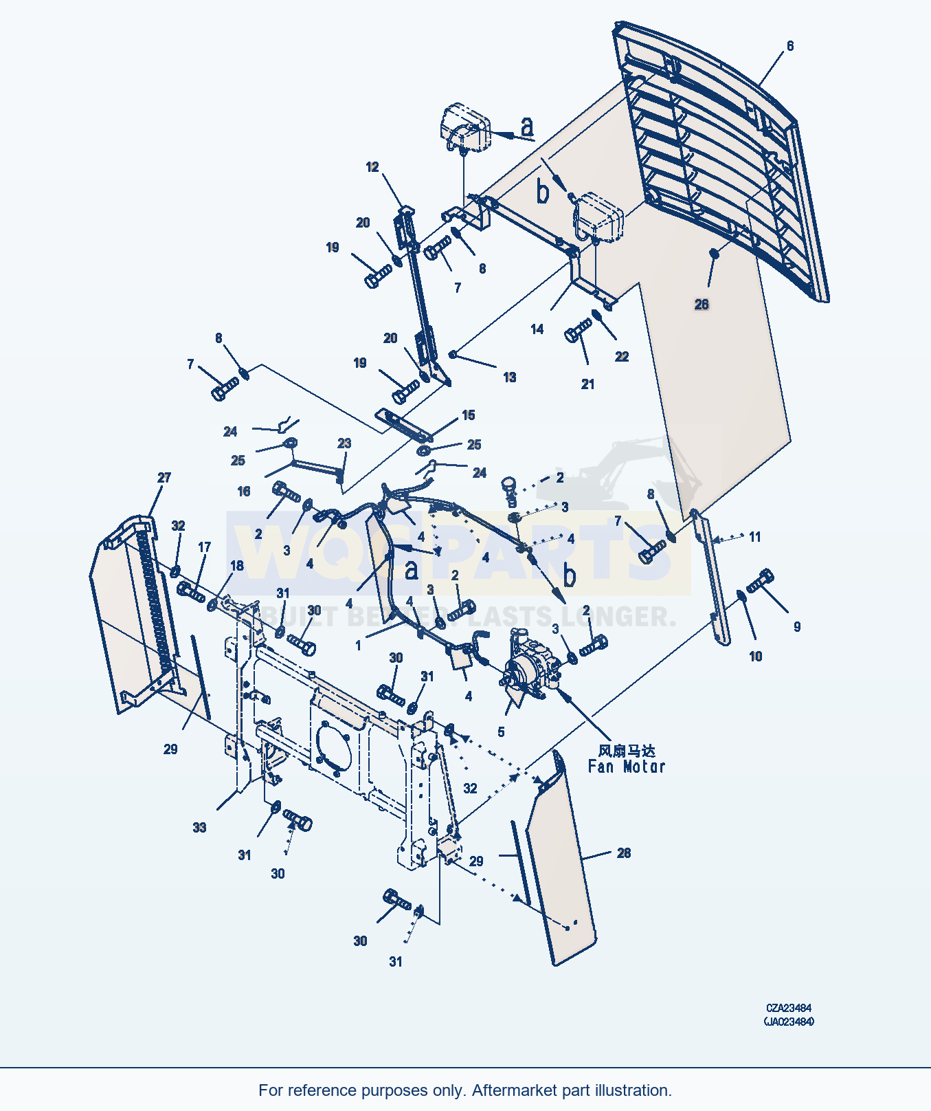 Komatsu WA470-6 Radiator (Grille) (|C00034) parts diagram