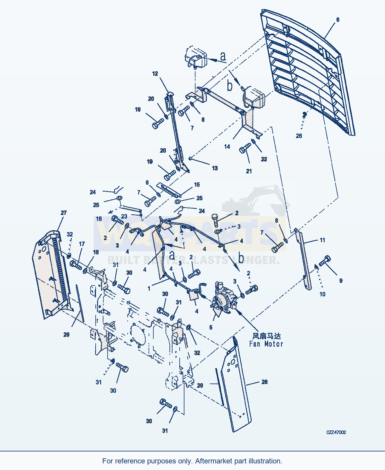 Komatsu WA470-6 Radiator (Grille)(With Guard) (|C00036) parts diagram