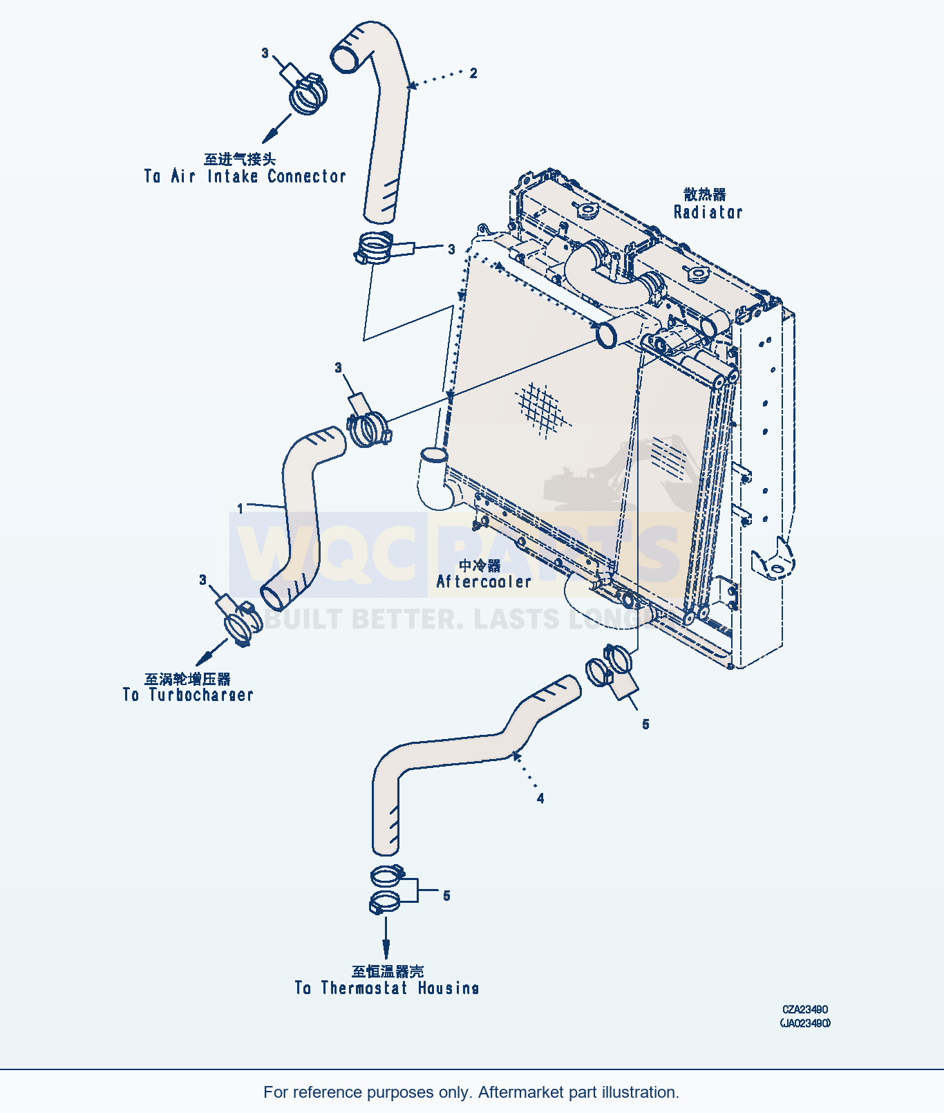 Komatsu WA470-6 Radiator (Piping) (|C00029) parts diagram