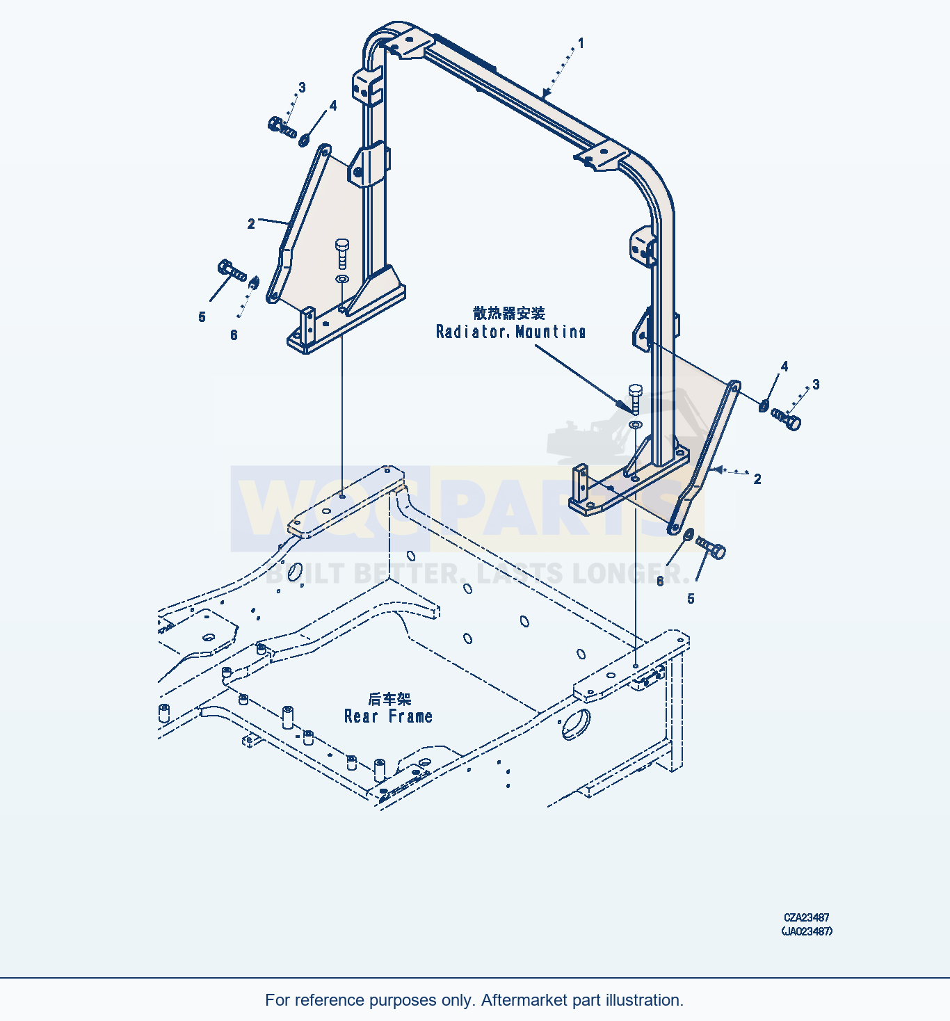 Komatsu WA470-6 Radiator (Rear Support) (|C00026) parts diagram
