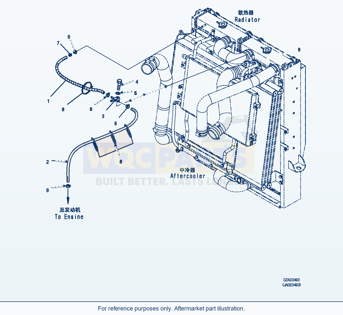 Komatsu WA470-6 Radiator (Spill Hose Piping) (|C00033) parts diagram