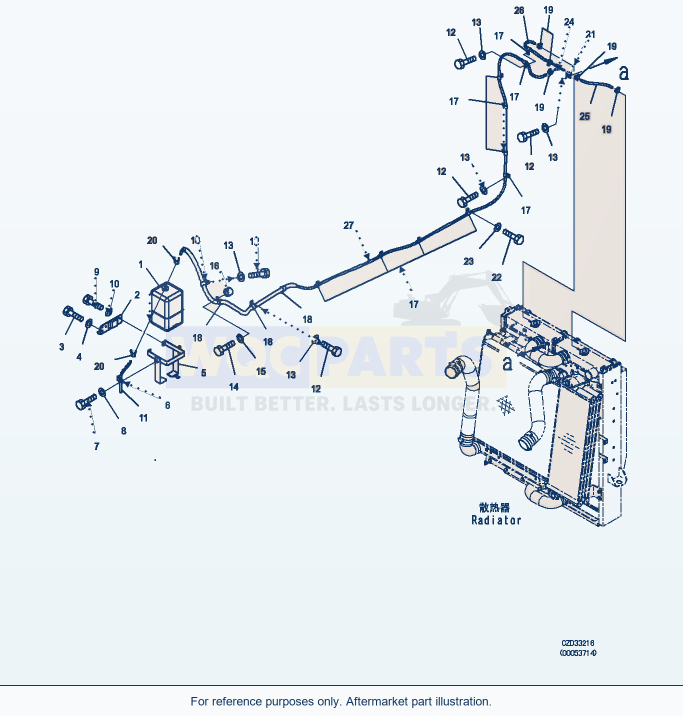 Komatsu WA470-6 Radiator (Sub-Tank) (|C00032) parts diagram