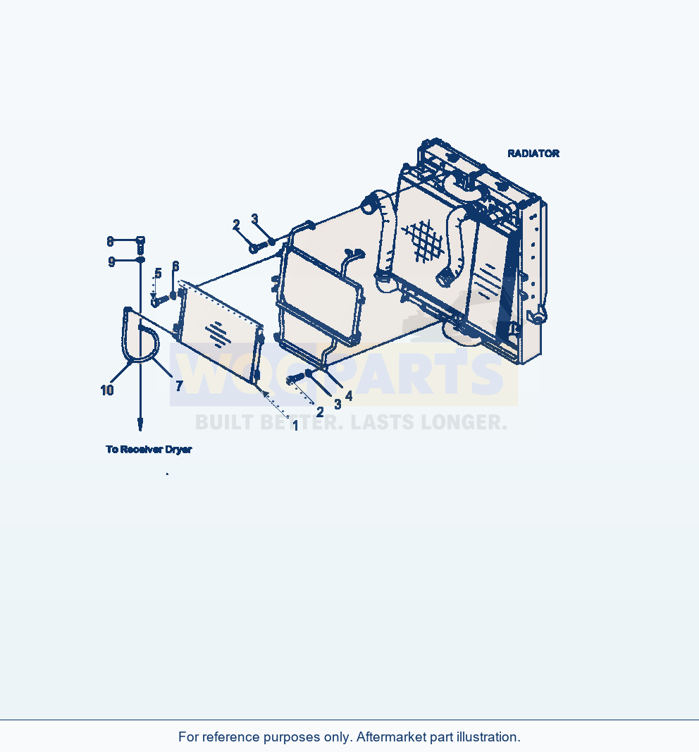 Komatsu WA470-6 Air Conditioner Condenser Serial A46001-UP parts diagram