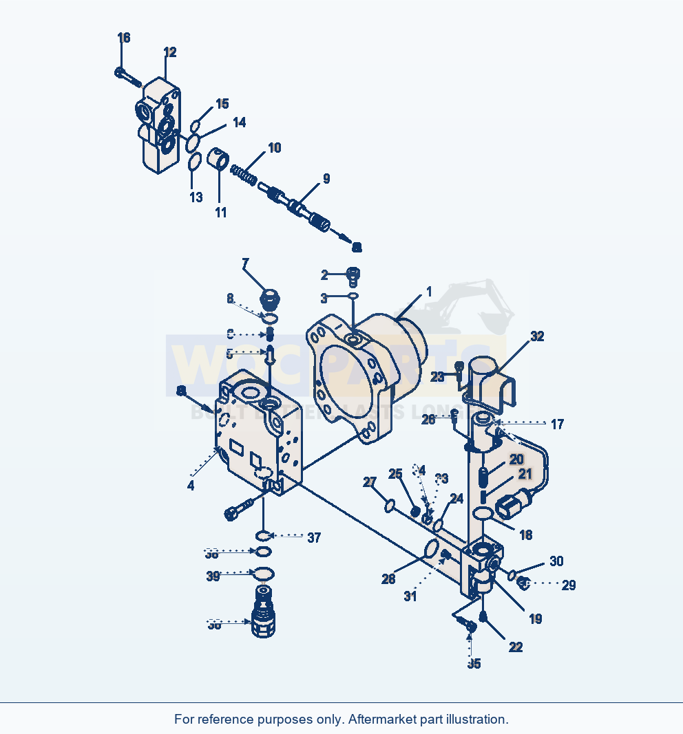Komatsu WA470-6 Fan Motor Assembly parts diagram