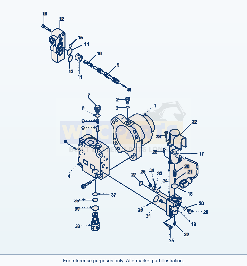 Komatsu WA470-6 Fan Motor Complete Assembly parts diagram