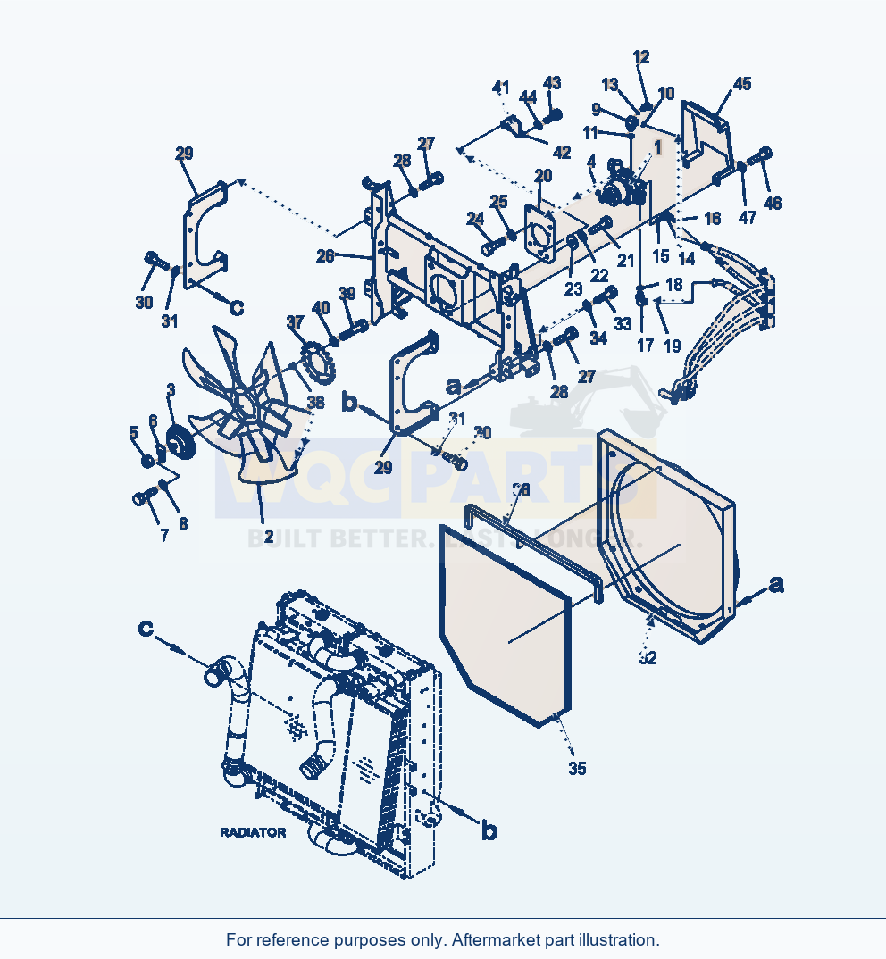 Komatsu WA470-6 Fan Motor Mounting Serial A45001-UP parts diagram