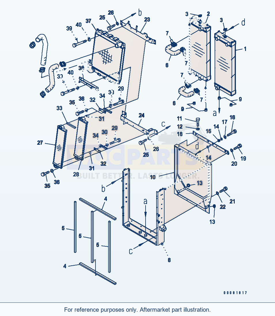 Komatsu WA470-6 Radiator(#90001-) Serial 85001-90215 (ECOT3) parts diagram