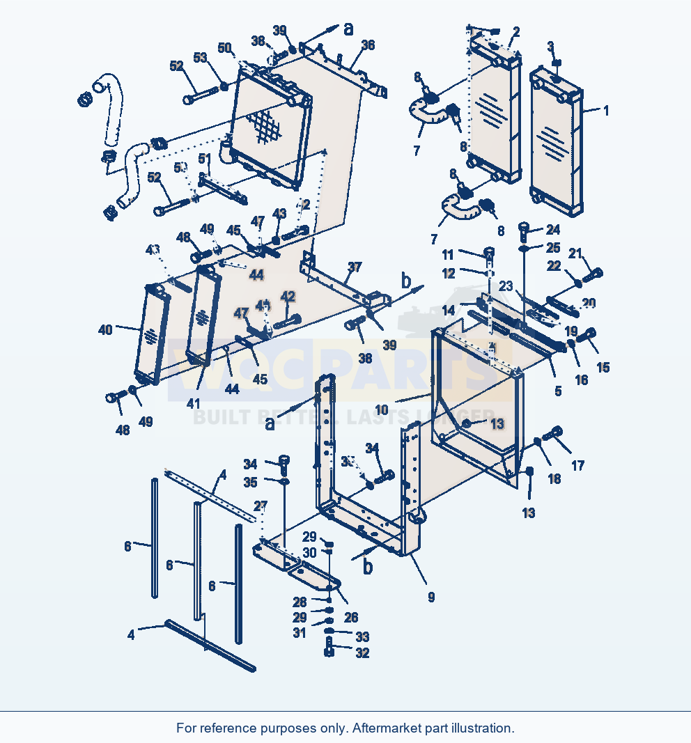 Komatsu WA470-6 Radiator Assembly (S/N A46050-) parts diagram
