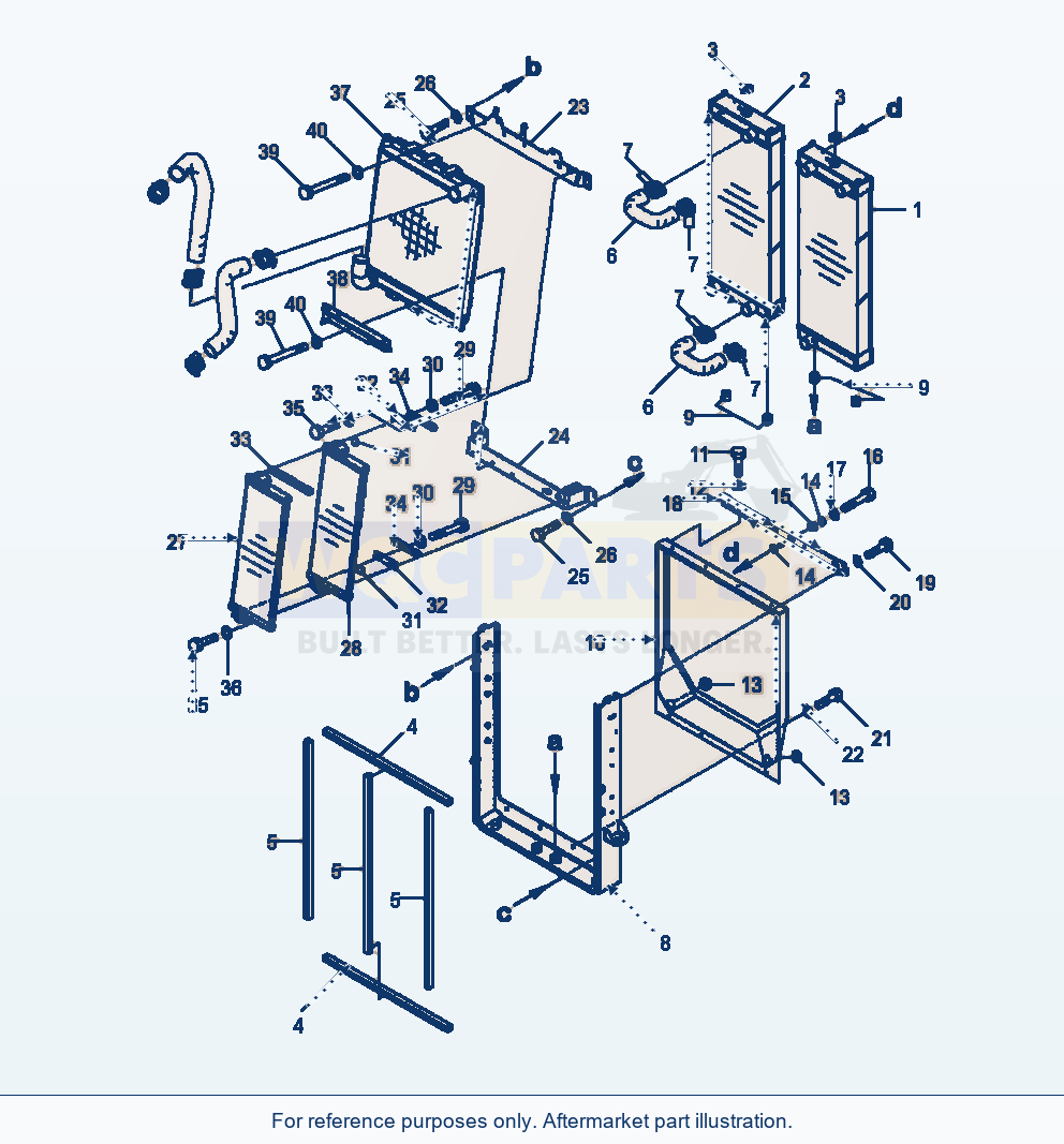 Komatsu WA470-6 Radiator Assembly parts diagram