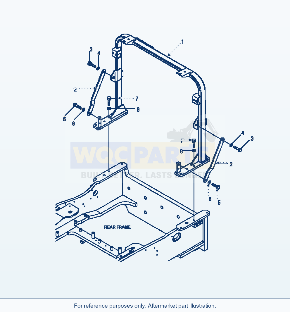 Komatsu WA470-6 Radiator Rear Support Serial A45001-UP parts diagram