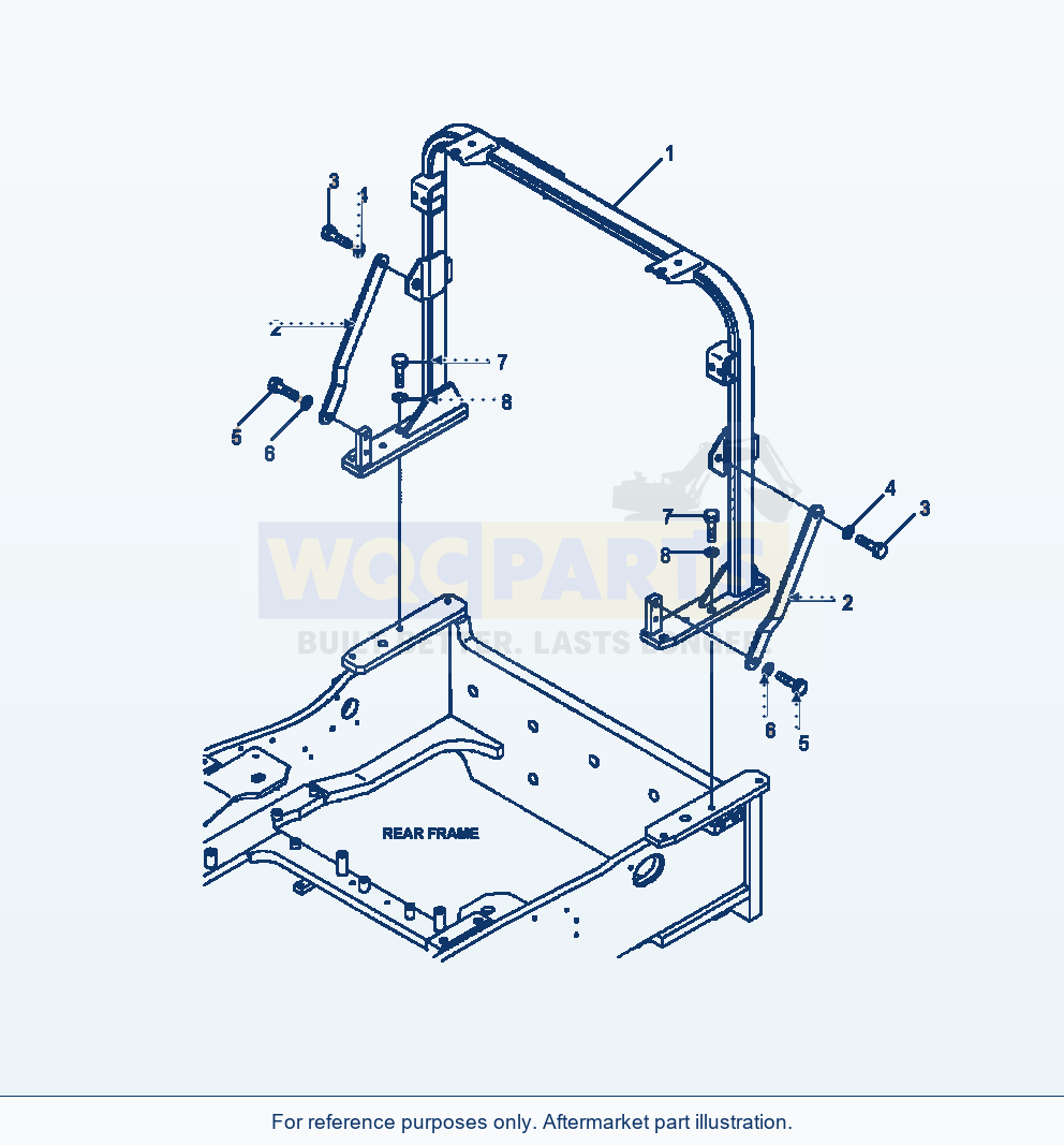 Komatsu WA470-6 Radiator Rear Support Serial A46001-UP parts diagram
