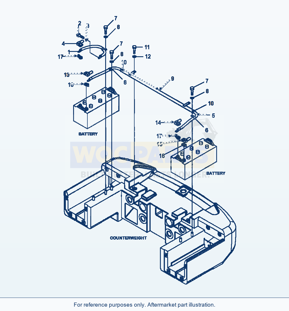 Komatsu WA470-6 Battery Box Battery Cables Serial A46001-UP parts diagram