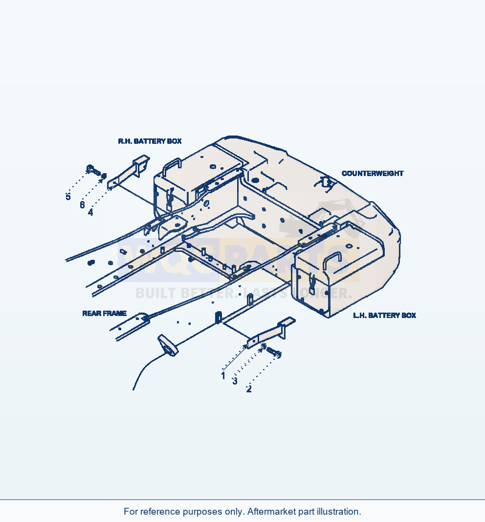 Komatsu WA470-6 Battery Box Cover Serial A45001-UP parts diagram