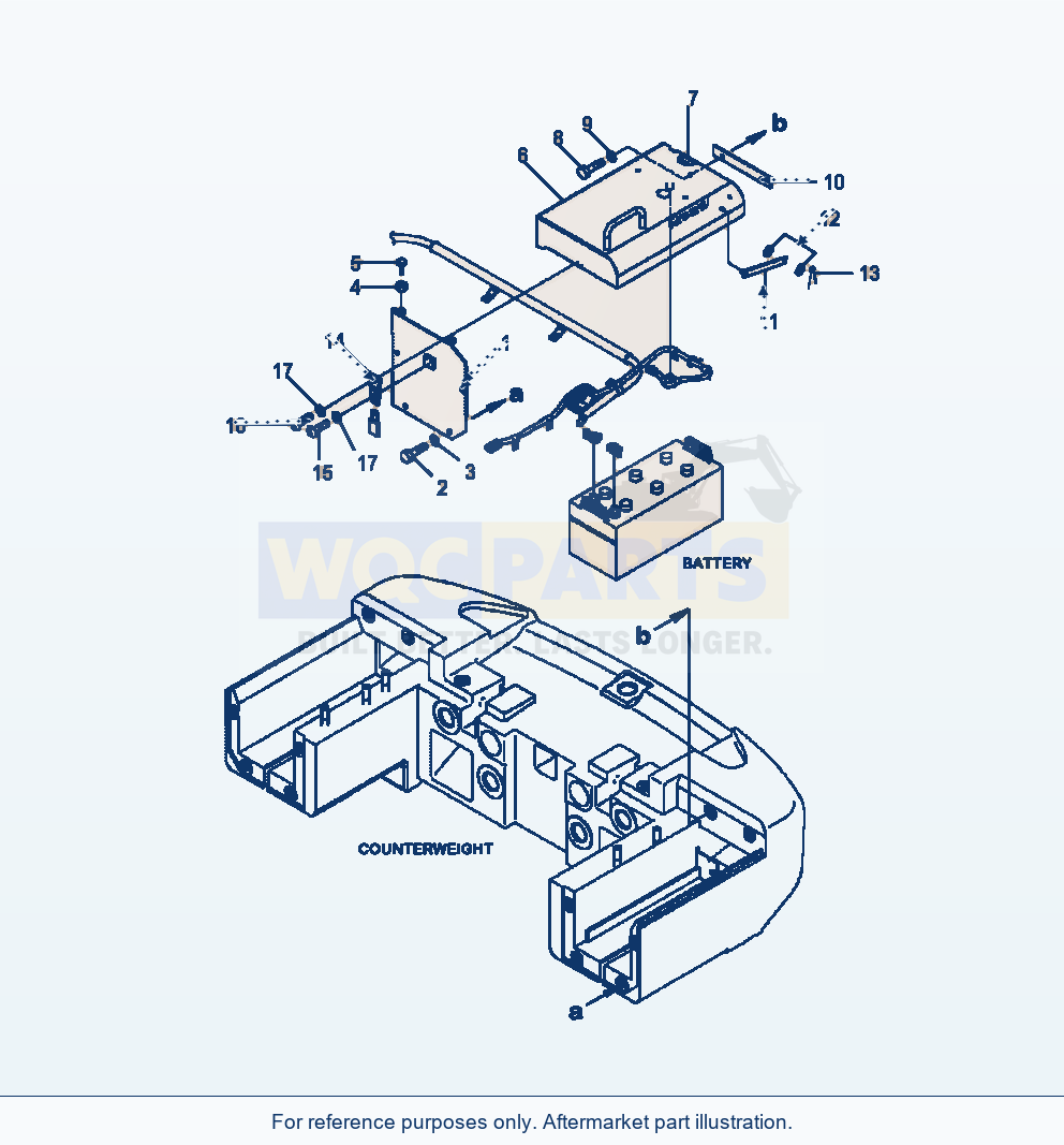 Komatsu WA470-6 Battery Box L.H. Cover Serial A45001-UP parts diagram