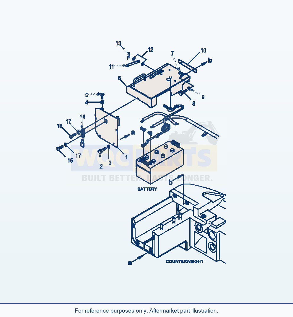 Komatsu WA470-6 Battery Box R.H. Cover Serial A45001-UP parts diagram