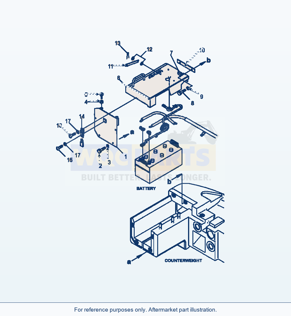 Komatsu WA470-6 Battery Box R.H. Cover Serial A46001-UP parts diagram