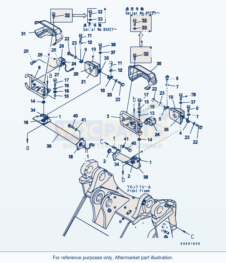 Komatsu WA470-6 Front Lamp(#85001-) Serial 85001-90215 (ECOT3) parts diagram