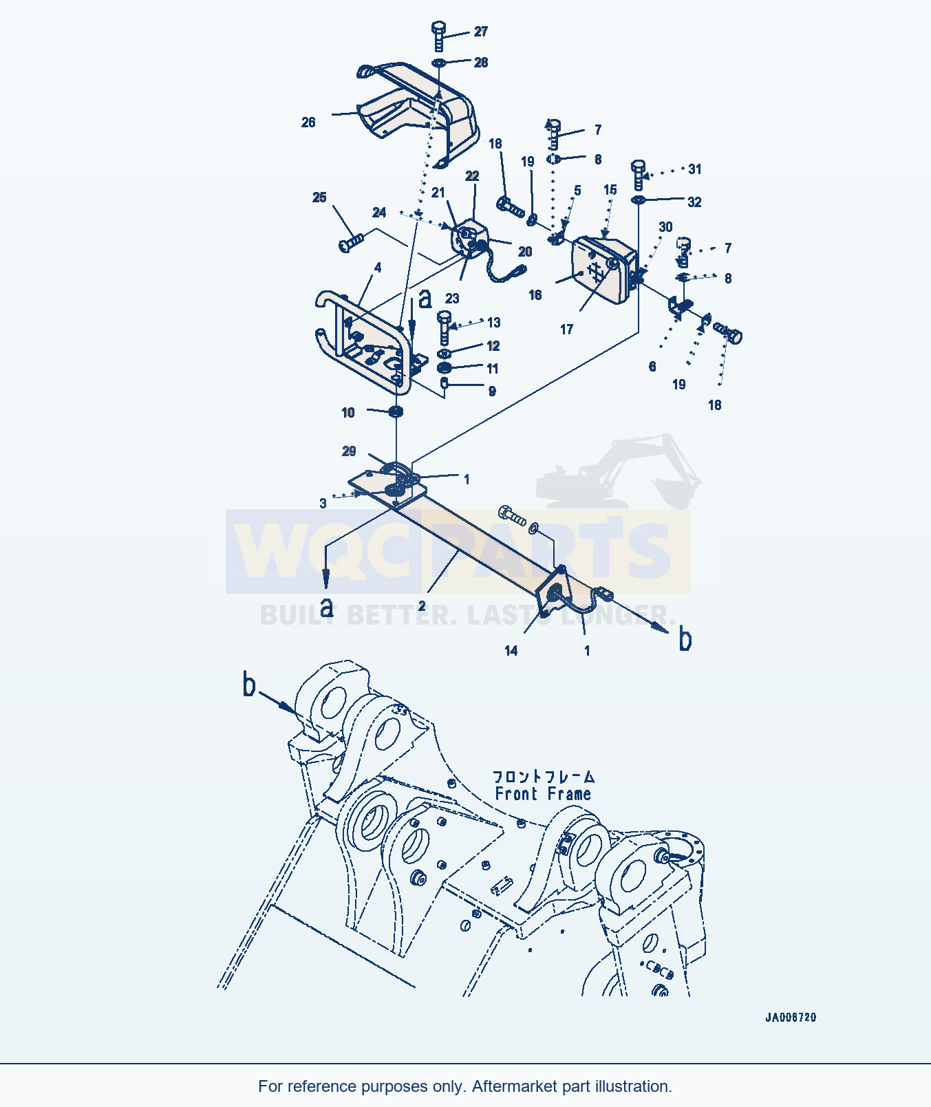 Komatsu WA470-6 Front Lamp, R.H. (#90435-) Serial 90216-UP parts diagram