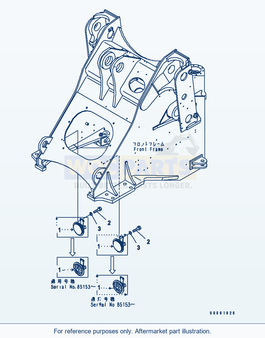 Komatsu WA470-6 Horn(#85001-) Serial 85001-90215 (ECOT3) parts diagram