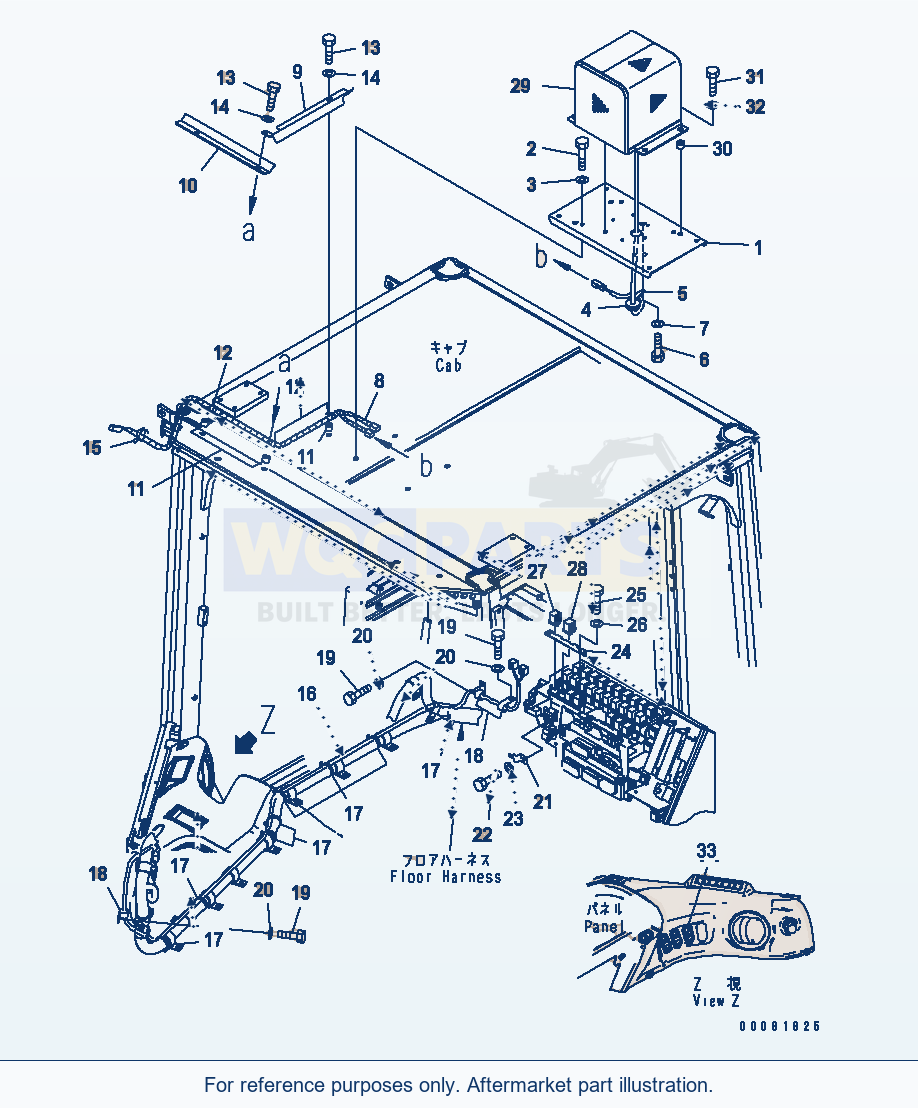 Komatsu WA470-6 Work Lamp (Beacon Lamp Guard)(#85001-) parts diagram