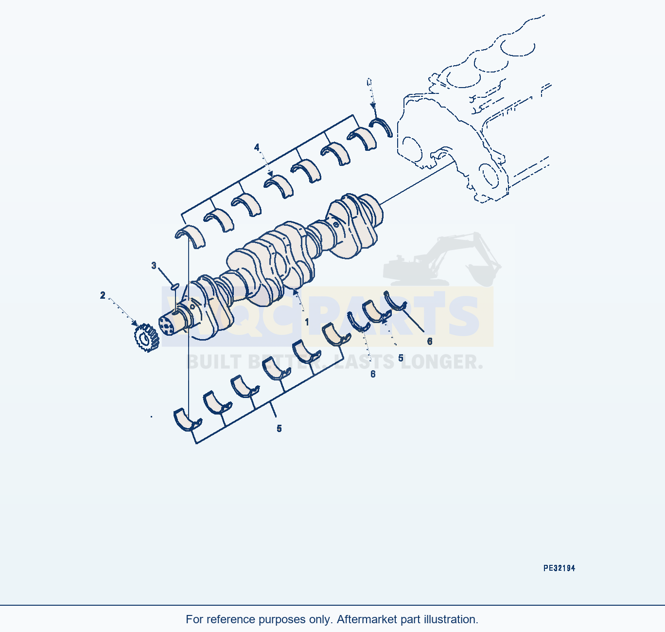 Komatsu WA470-6 Crankshaft (#567555-) Serial 90216-UP (FOR EU) parts diagram